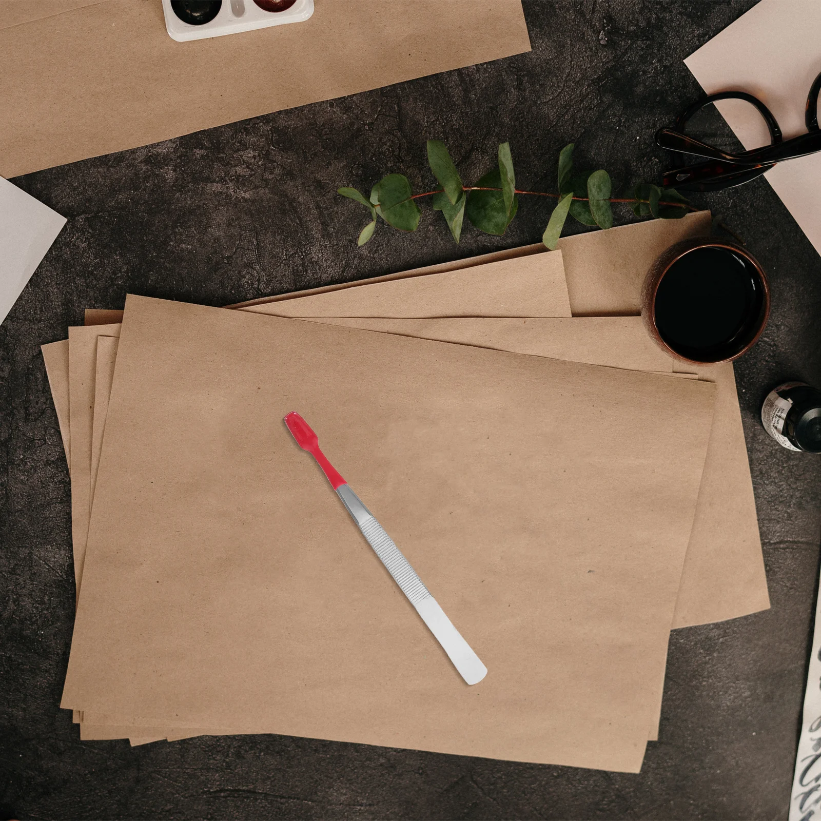 

Stamp Tweezers Rubber Tips Flat Bent Head Precision Handling Stamps Coins Paper Collecting Sorting Multifunctional Tool