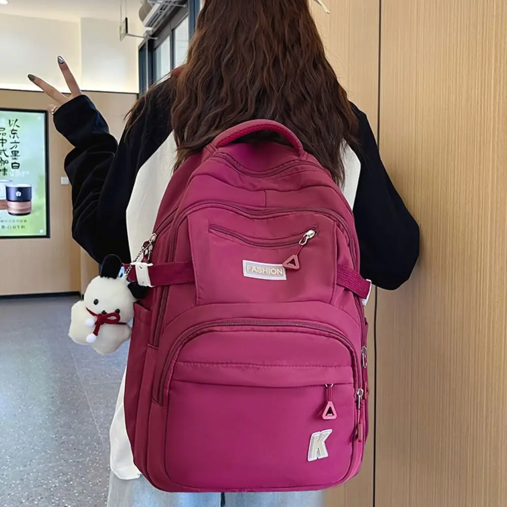 

Rucksack Nylon Teenage Bookbag Trendy Waterproof School Bag Lightweight Shoulder Bag Teenager