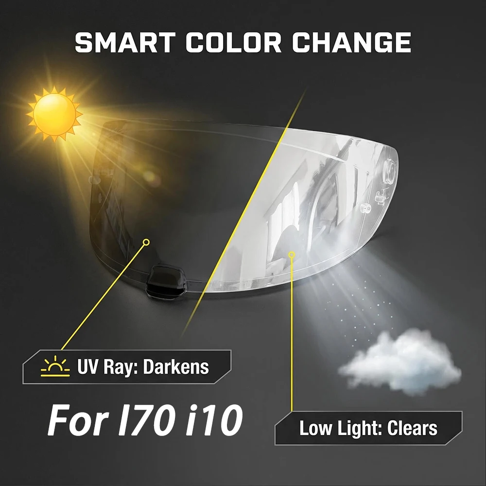 Photochromic Visor Shield Helmet Face Shield Uv Protected Helmet Accessories For HJC I70 i10