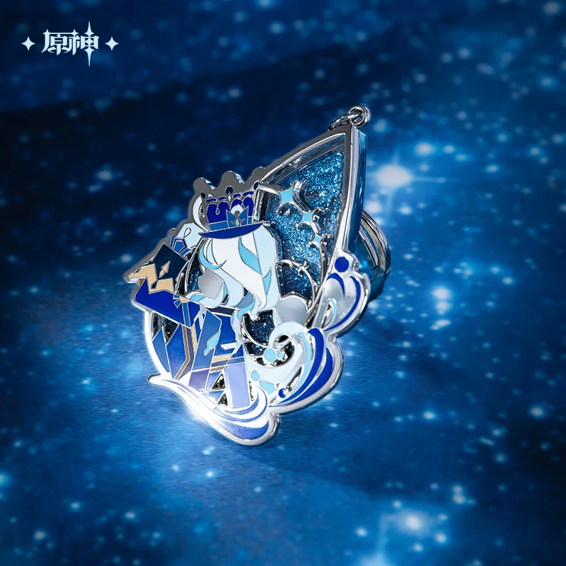 Authentic Furina - Stage Focus Flowing Sand Metal Pendant Electroplated Drop - Shaped Genshin Game Peripheral Acg Accessory
