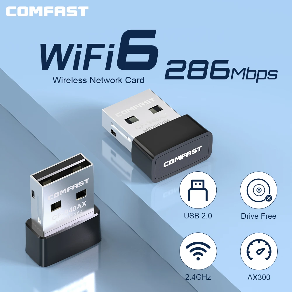 

Mini USB WIFI 6 Adapter Network Card Dongle 2.4GHz 802.11AX Signal Reception For PC Laptop Windows 7/10/11 Driver Free WI-FI4