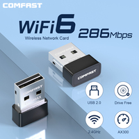 Comfast WIFI AX300 USB Adapter WIFI6 300Mbps Network Card Drive Free Wifi Dongle 802.11AX 2.4GHz Signal Reception For Win7/10/11