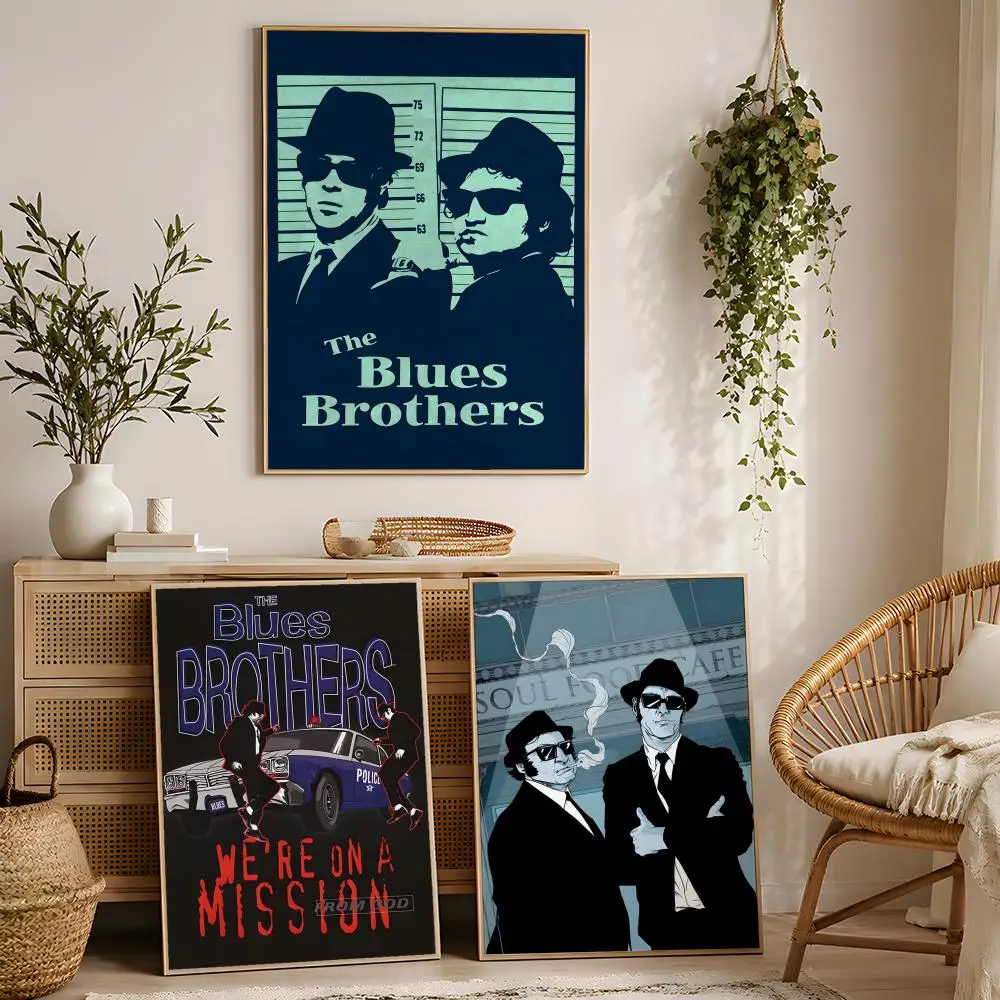 Classic Retro Movie The Blues Brothers Poster Waterproof Peel And Stick HD Modern Wall Decor For Bedroom Living Room Dorm Office