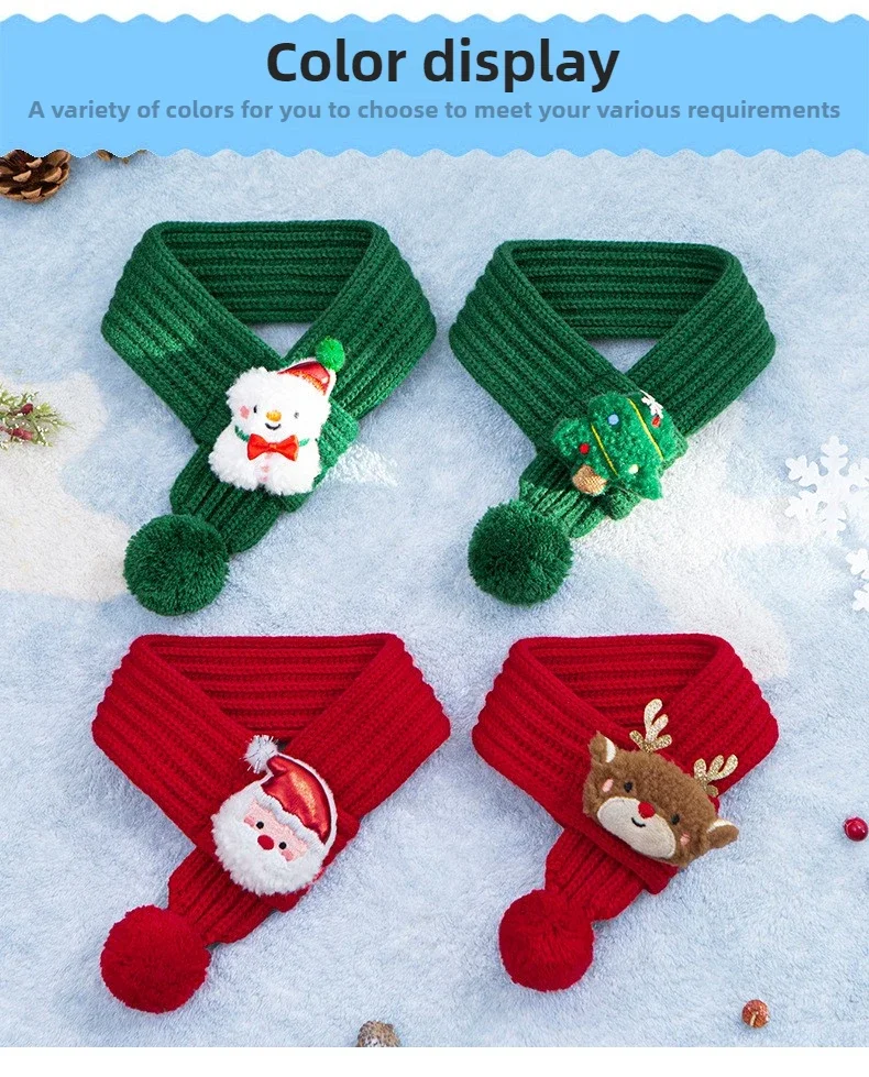 Weihnachtsschal für Haustiere, Winterstrickschal, Frühlingsfest, Weihnachtsschal, warmer Schal, Hundezubehör, Welpen- und Kätzchen-Schal, Haustierbedarf – Detail 6