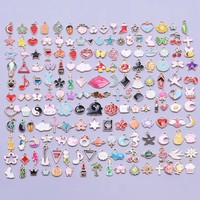 30PCS Random Colorful Mix Enamel Charms Cute Animal Flower Heart Planet Ocean Pendant Accessories Diy Jewelry Making Wholesale