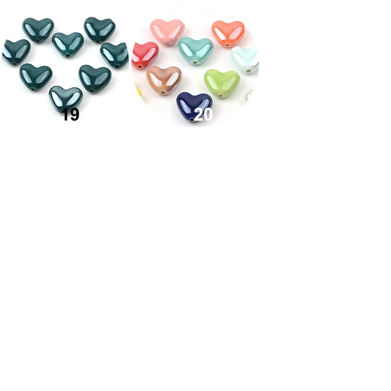 Image 5: Perles en céramique en forme de cœur d'amour, pour bricolage, Bracelets, colliers, fabrication de bijoux, accessoires faits à la main, vente en gros