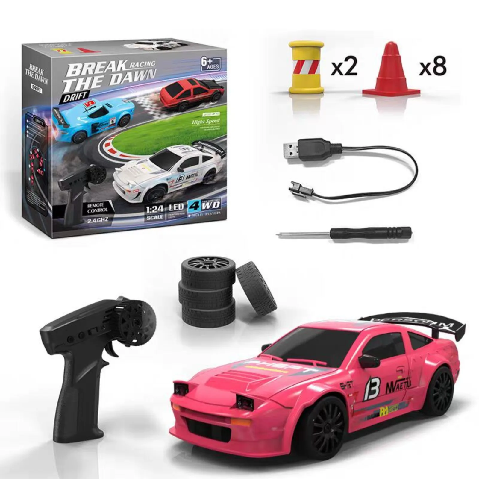 

Professional RC Remote Control 4WD High-Speed Drift Racing Car - Adjustable Speed for Adults