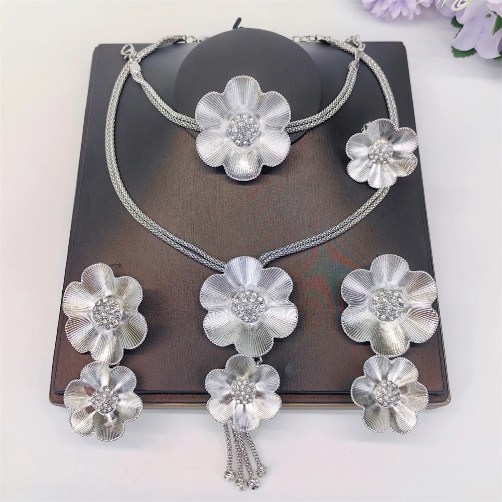 Italian Jewelry Sets for Women, Dubai Choker Necklace Earring Set Bridal African Gift Jewellery Woman Accessories