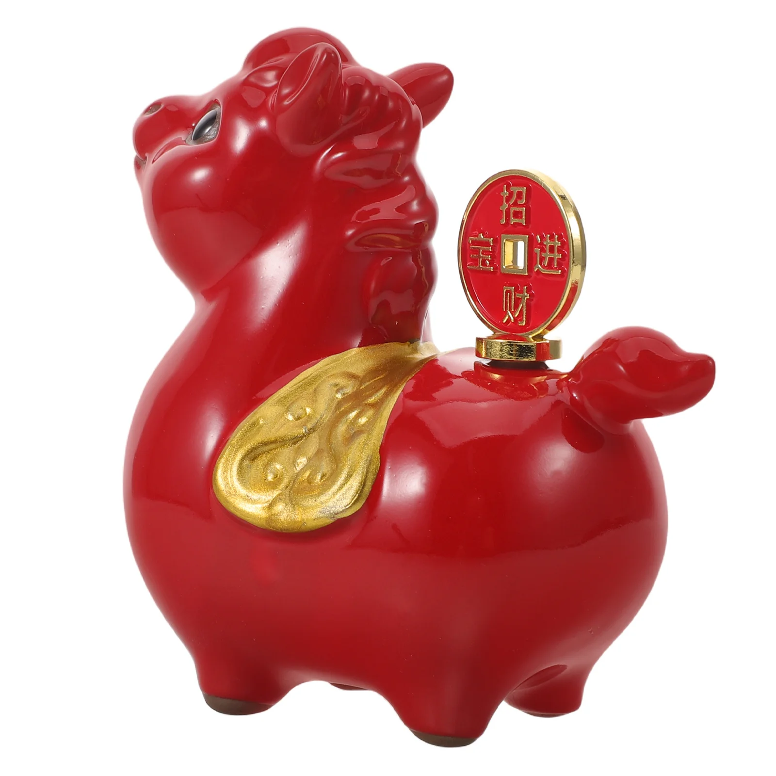 

Red Ceramic Horse Decoration: Year of The Horse 2026 Chinese Zodiac Animal Statue for Feng Shui Home Office Decor Lunar New Year
