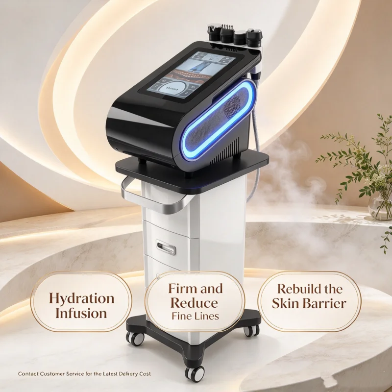Electroporation RF Facial Machine EMS Cooling Infusion Beauty Equipment ABS Material Spa Salon Professional Facial Skin Care Dev