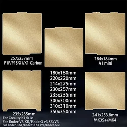 Build Plate PEI Sheet 180/220/235/310/350mm Upgrade Removal Textured PEI Magnetic Build Plate Ender 3 V3 Se Bed Spring Steel