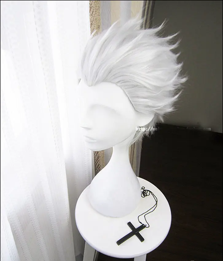 Fate Stay Night Go Extra Archer Emiya Wigs Short Silvery White Heat Resistant Synthetic Hair Cosplay Wig + Wig Cap