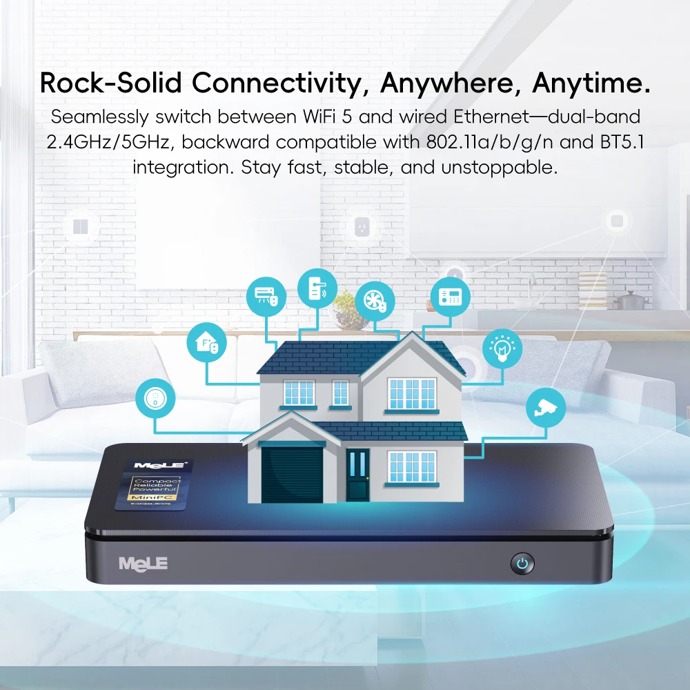 MeLE Overclock X2 Mini PC,N150 16GB 512GB Micro Desktop Computer, 4K Triple Display, All-in-one USB-C, USB3.2/WiFi/BT/Ethernet