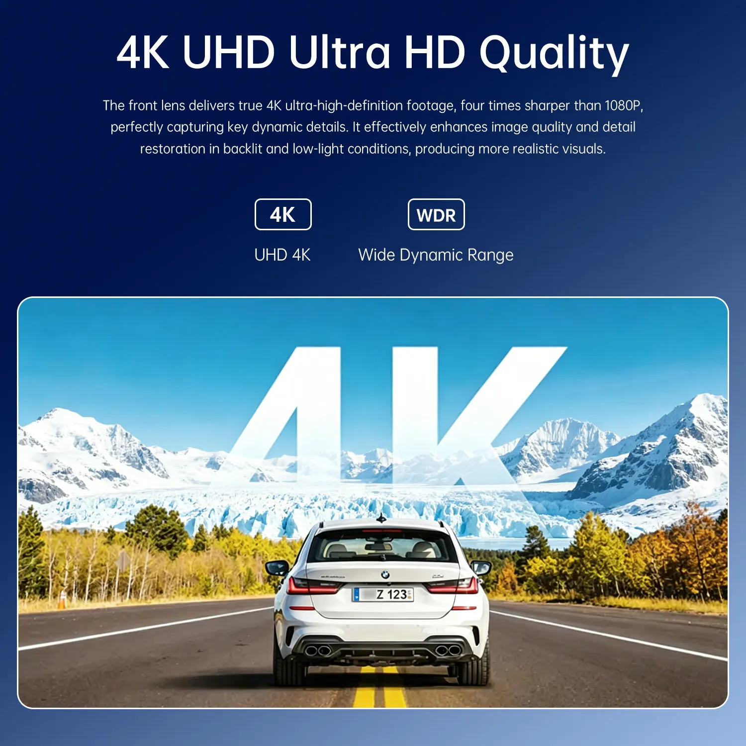 EKLEVA 4K UHD 3 Channel Car Dash Cam Front Inside Rear 3 Lens WiFi Easy to Install & Detach DVR