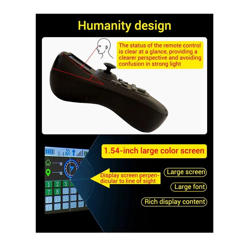 

AC56-TXG4 1.54Inch Colored Screen Display Single-Hand Remote Controller 6-12V Receiver Board GPS Control For RC Bait Boat