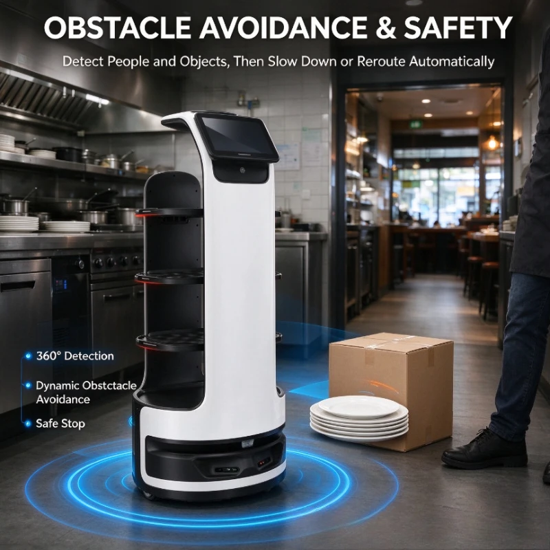 Customized Smart Restaurant Delivery Robot Obstacle Avoidance Autonomous Navigation Food Delivery Robot for Hotel Cafe Catering