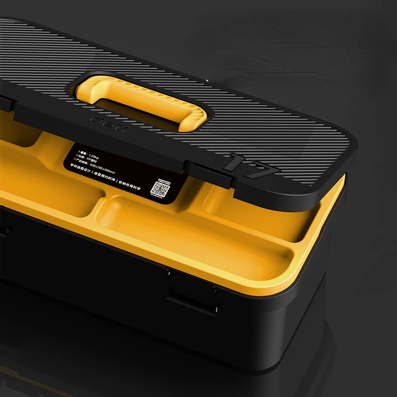 14/17 Inch Black Multifunctional Electrician Portable Tool Box Organizer Storage Boxes Pressure Resistance Household Tools Case