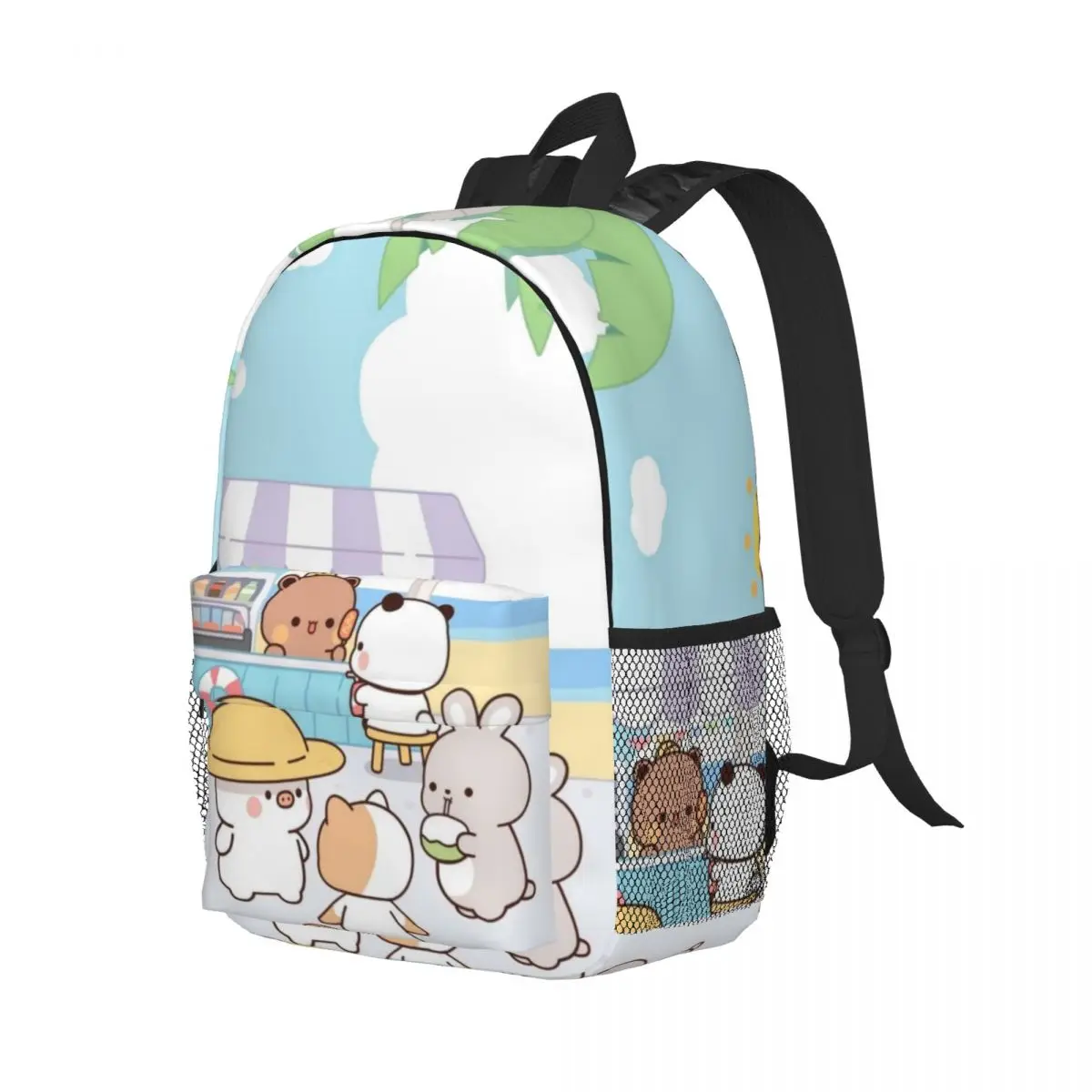 Lindo oso Panda Bubu Dudu nuevo patrón de moda bolso escolar estampado mochila ligera 15 pulgadas