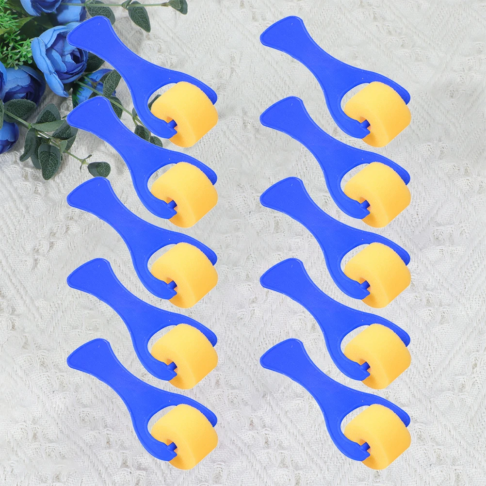

10 Pcs Roller Type Sponge Paint Brushes Kids Flower Blue Painting Tools Wall DIY Creativity Gifts Supplies