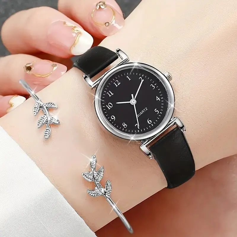 4pc  fashionable quartz watch and versatile accessory set for daily wear as gifts for friends and family