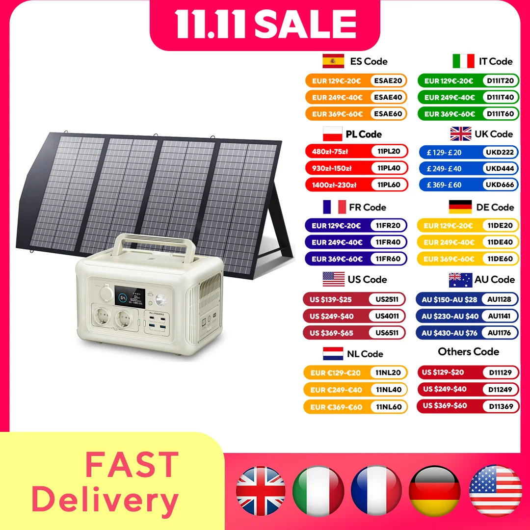 محطة طاقة محمولة ALLPOWERS R600 مع لوحة شمسية محمولة (خيارية) موجة جيبية نقية 299Wh مولد طاقة شمسية خارجي للتخييم UPS #1