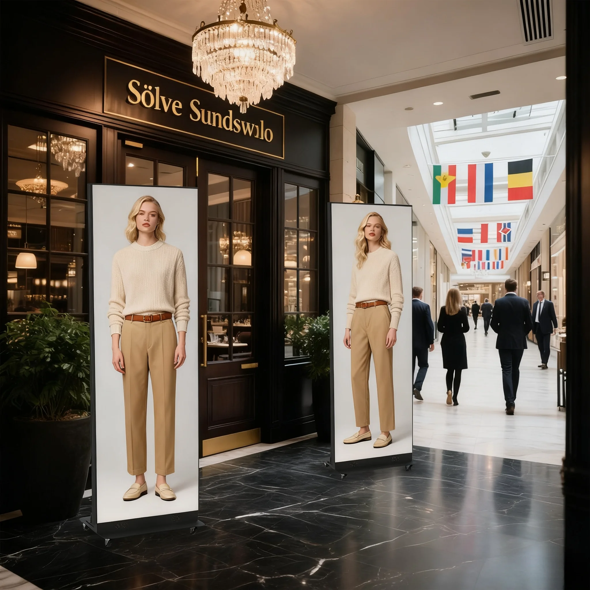 LED Folding Poster Screen Trade Show Signage Professional HD Display With Instant Deployment Technology