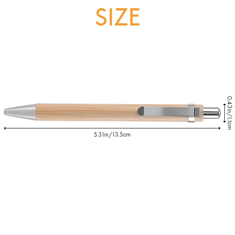 قلم حبر جاف قابل للسحب من الخيزران حبر أسود 1 مللي متر منتجات مكتبية أقلام حبر جاف من خشب البامبو أقلام حبر جاف