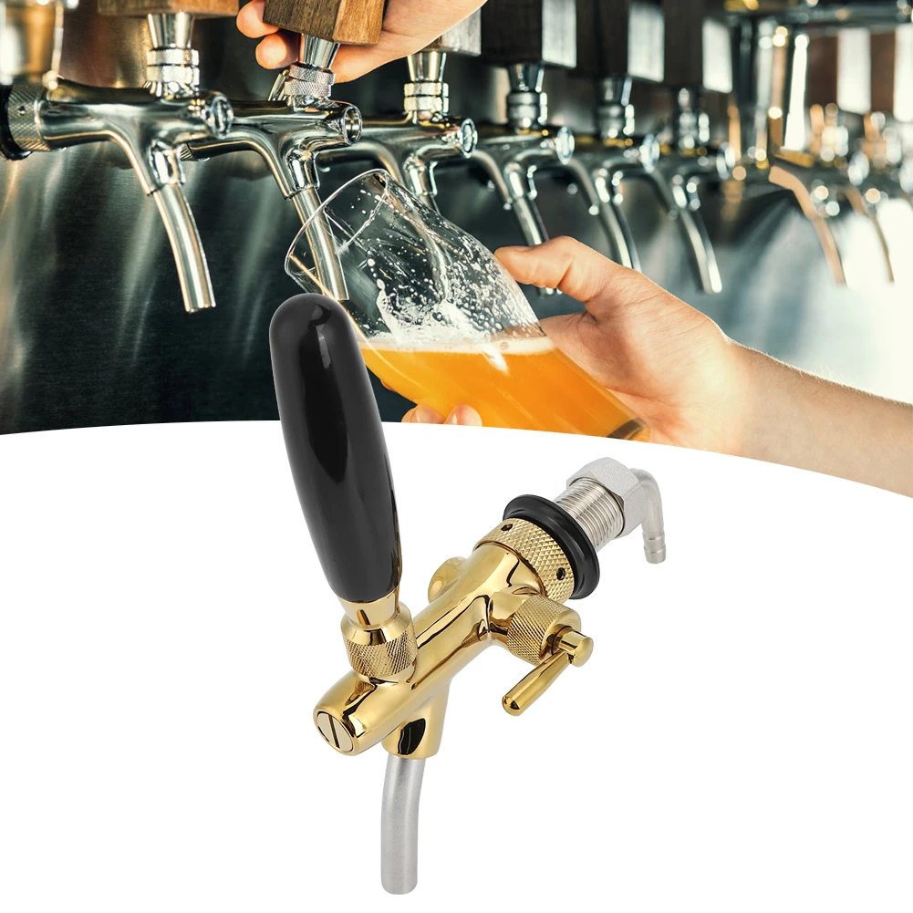Adjustable 1/8 Thread Beer Tap Brass Stainless Steel Beverage Faucet Home Bar Kegerator Draft Beer Dispensing Equipment Parts