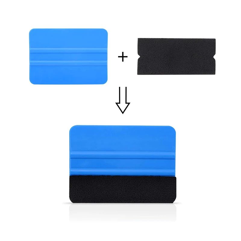 30/20/10Pcs Squeegee Felt Fabric Cloth for 10cm Card Squeegees Car Wrap No Scratch Scraper Spare Edge Cloth Window Tint Tools