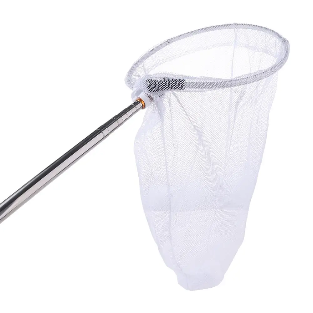 Stainless Steel Telescopic Butterfly Net Telescopic Fast Folding Flying Animals Capture Net Manual Nets Extendable Handle