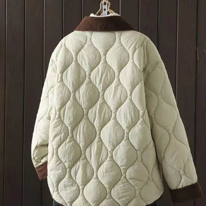 دافئ القطن Jaet ort خفيفة الوزن رفرف طوق مبطن Du أسفل معطف الكورية Sle الشتاء المرأة Faion تخفيف ارتداء #4