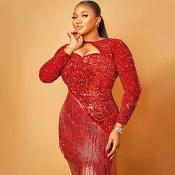 INS Fashion Sequins Stretch Tight Dress Stitching Suspender Sequins Long Sleeve Temperament