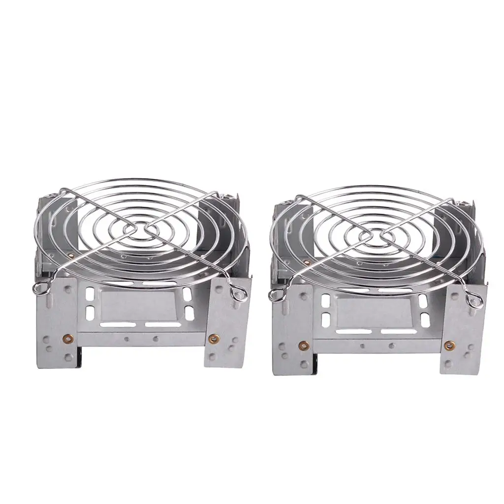 2xStainless Camping Cooking Spirit Stove Heater with Stand Rack