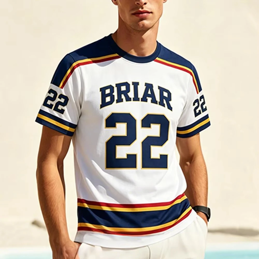 Summer Off-Campus Briar University Hockey Jersey Summer Graham Logan Cosplay T-shirt Men Women Vintage Streetwear Sports Tops