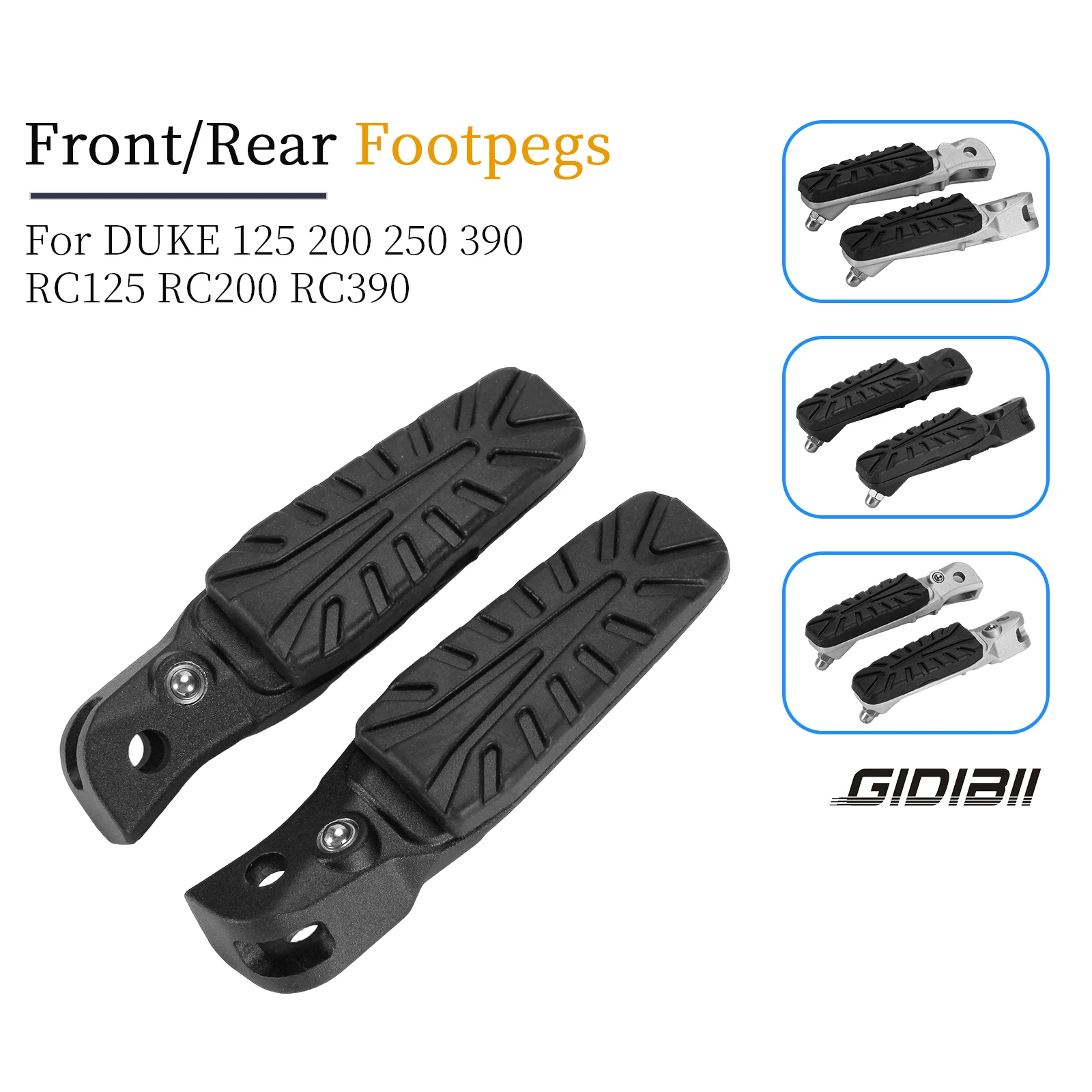 

1 Pair Motorcycle Passenger Pedals Front/Rear Rider Footrest For DUKE 200 DUKE 250 DUKE 390 DUKE 125 RC125 RC200 RC390