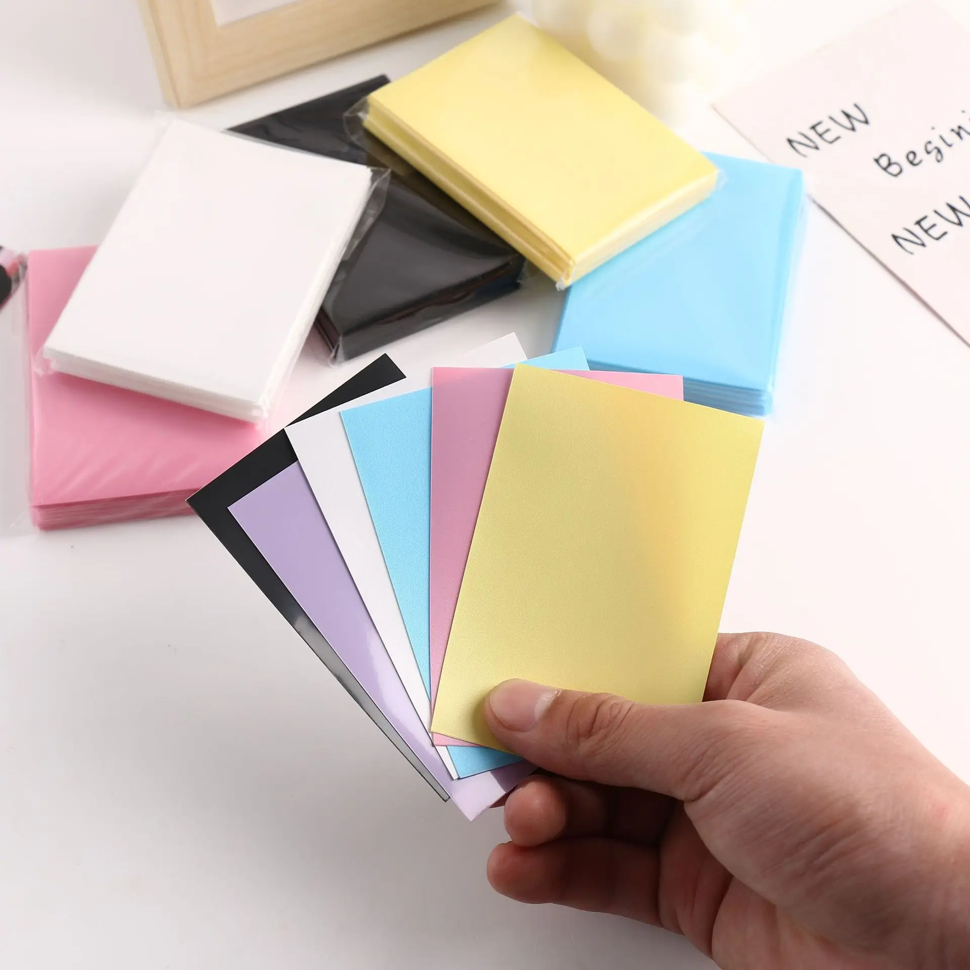 50pcs/pack Ice Cream Color Card Bag Photocard Sleeves Photo Cards Storage Bag Card Film Idol Photo Cards Protective Stationery