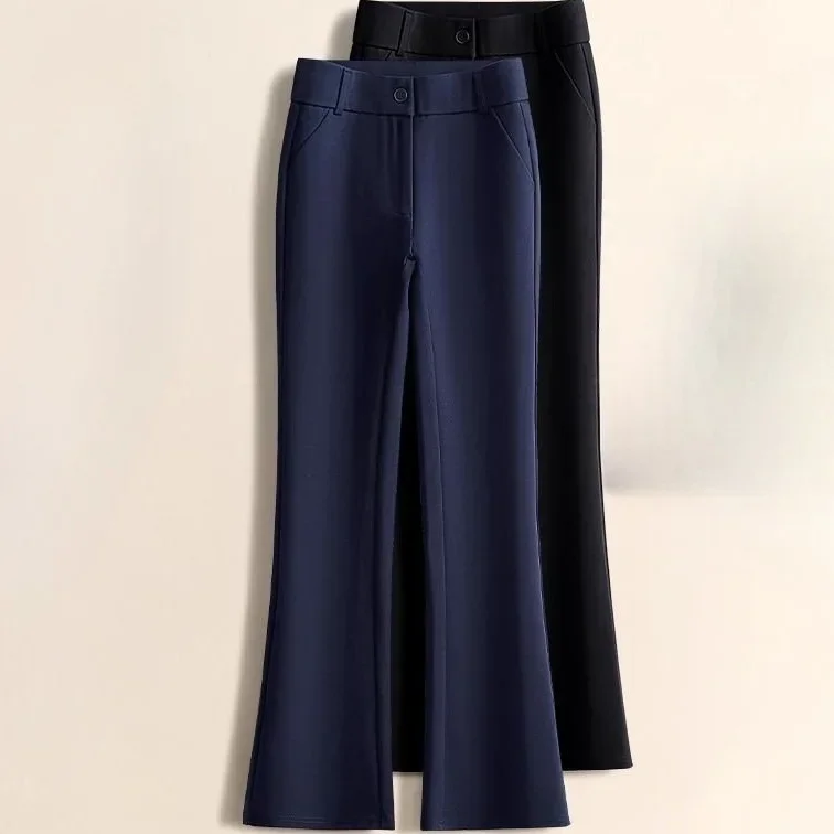 ارتفاع الخصر متوهج السراويل النسائية ربيع 2025 نمط جديد دعوى عادية التخسيس تسع نقاط متوهج السراويل الخريف الربيع السراويل الطويلة #3