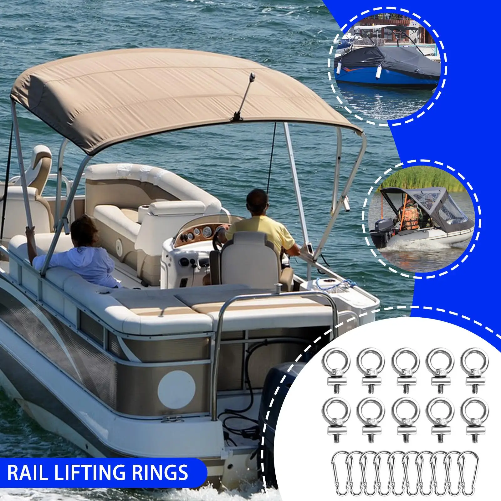 

T-образные анкеры для крепления на рельсе, болт для крепления на рельсе с проушиной, безопасные винты для каяка из нержавеющей стали, уличные детали для транспортных средств, каноэ на колесах