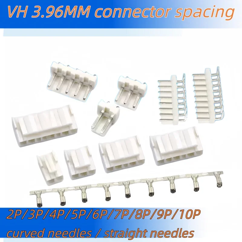 5/10sets Espaciado del conector VH3.96 enchufe de 3,96 MM+ porta agujas recto+terminal 2/3/4/5/6/7/8/9/10P porta agujas dobladas