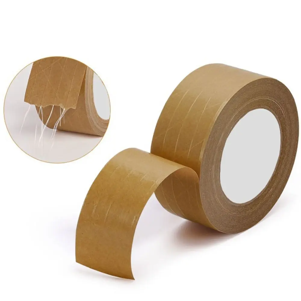 30-50M/Roll Photo Painting Shelter Reinforced Kraft Paper Tape Self Adhesive Photo Frame Gummed Packaging Tape Eco-Friendly