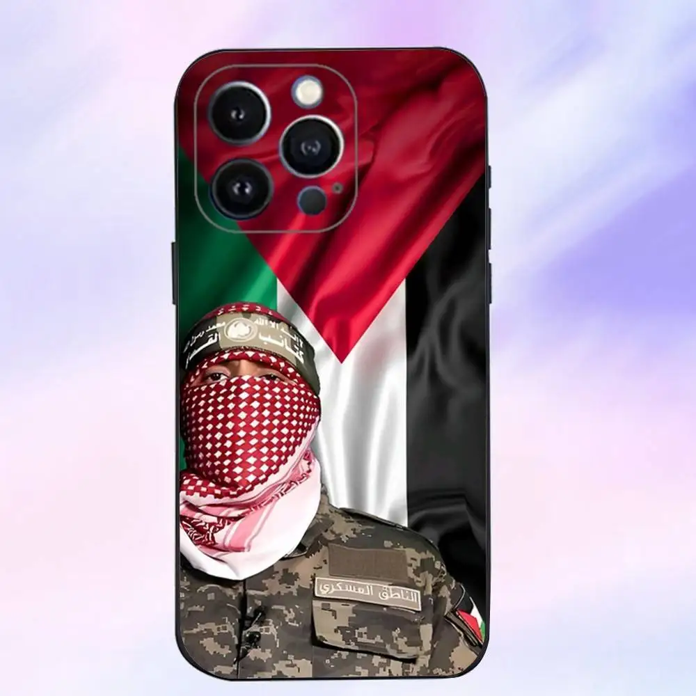 A-Abu O-Obaida iPhoneケース iPhone 16、15、14、13、12、11 Plus、Pro Max、XS、X、XR、SE、Mini、8、7対応 ソフトシリコン製 ブラックカバー