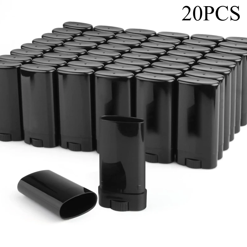 20 Stück 15ML Lippenbalsam-Tuben, Leere Recycelbare Ovale Drehverschluss-Plastiktuben, Tragbar für DIY Selbstgemachtes Deodorant, Lotion, Lippenbalsam – Detail 1