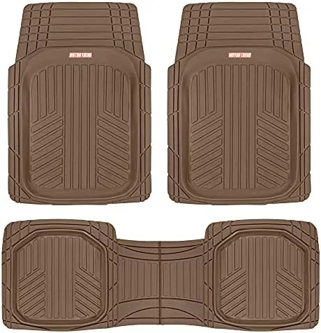 

Motor Trend FlexToughXL All-Weather Rubber Floor Mats – Waterproof, Heavy Duty Car Floor Liners (Brown)