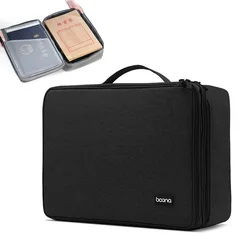 Document Storage Bag 3-layer Large Capacity Certificate Diploma File Contract Collection Important File Bag Organizer Storage