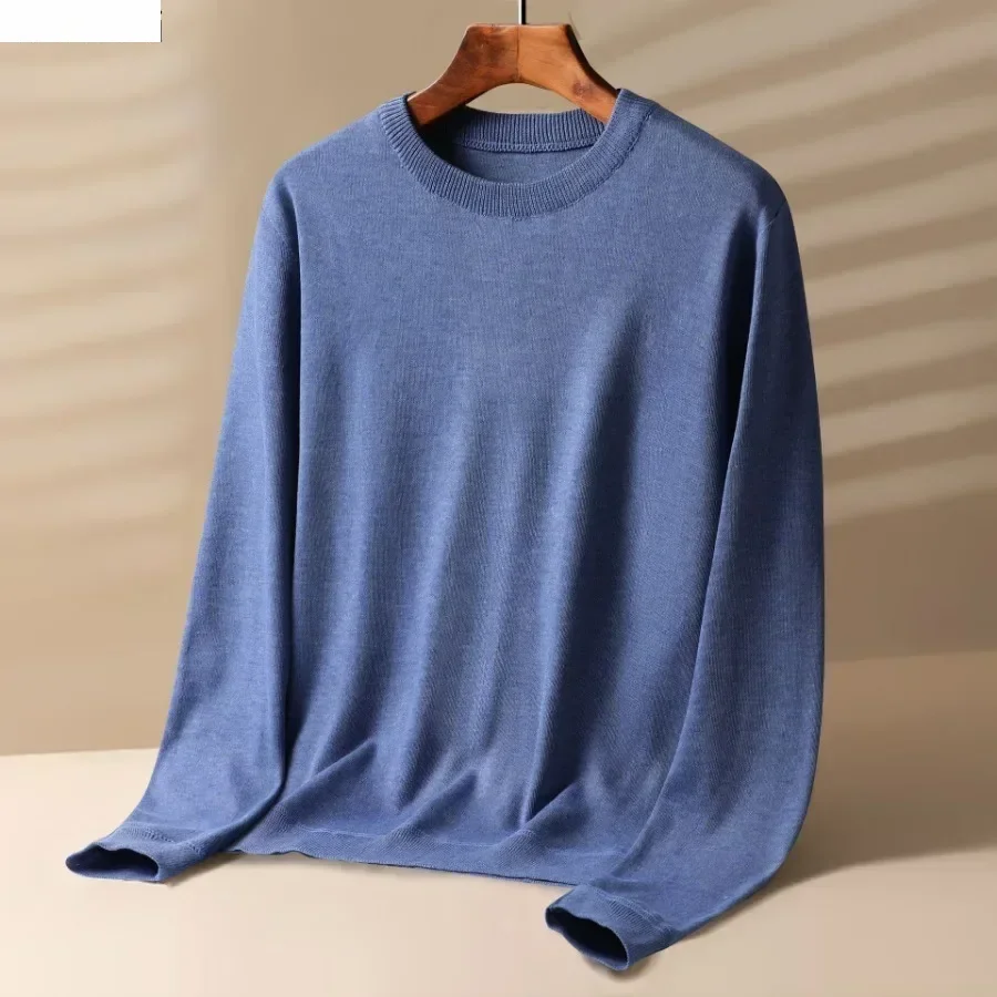 جديد الرجال الدافئة محبوك قاع قمصان الخريف الشتاء طويلة الأكمام س الرقبة تريكو البلوفرات عارضة الأعمال قمم قمصان الرجال