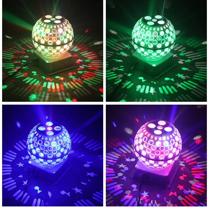 Imagem -06 - Led Padrão de Camada Dupla Lanterna Magic Ball Equipamento de Iluminação Início Quarto Privado Song Hall Led Strobe Light Controle de Voz