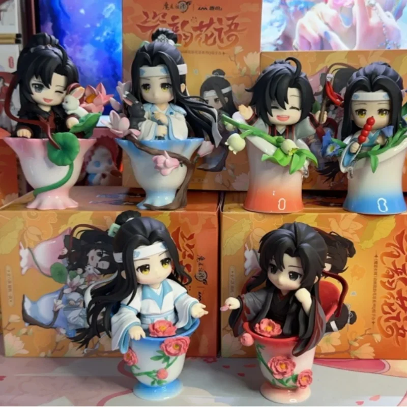 新作 魔道祖師 蘭忘機 魏無羨 セラミック ブラインドボックス おもちゃ Q版 花言葉シリーズ コレクターズギフト