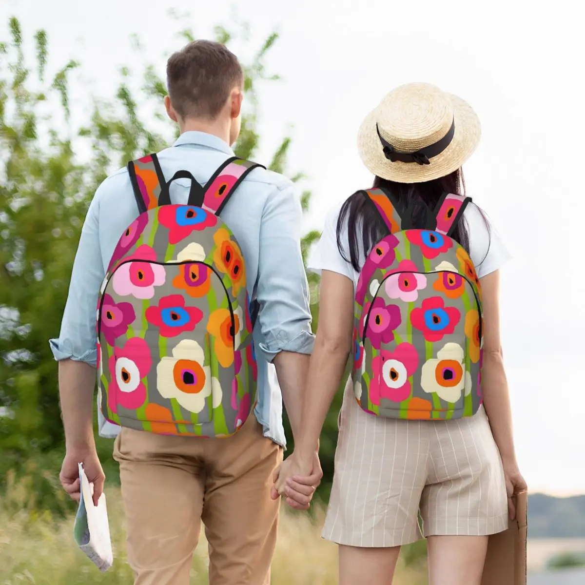Modern Scandi Garden Backpack Student BookBag Children School Bag Computer Shoulder Bags for Boys Girls