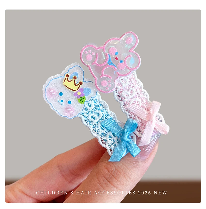 2026 Neue Kawaii Haarspangen-Set für Babymädchen – Süße Hasen-, Herz- und Schleifen-Haarspangen, die das Haar nicht verletzen, für Kleinkinder, Mädchen, Party, Verkleidung, Geschenk – Detail 7