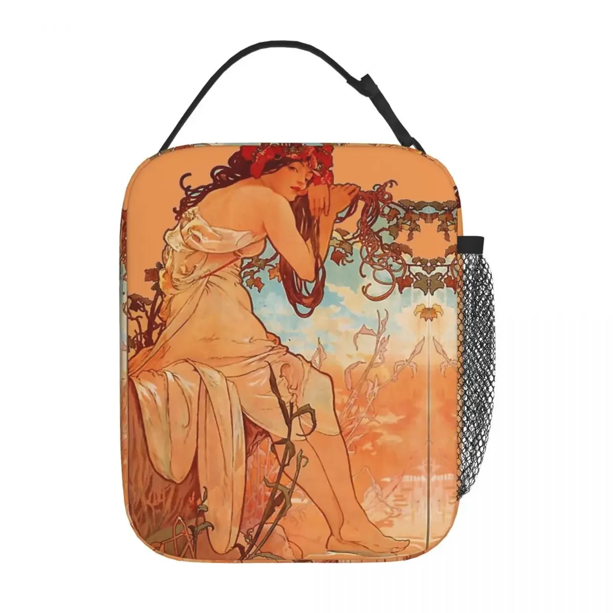 

Lunch Box Art Nouveau Illustration Merch Alphonse Mucha Lunch Container Causal Cooler Thermal Bento Box For School